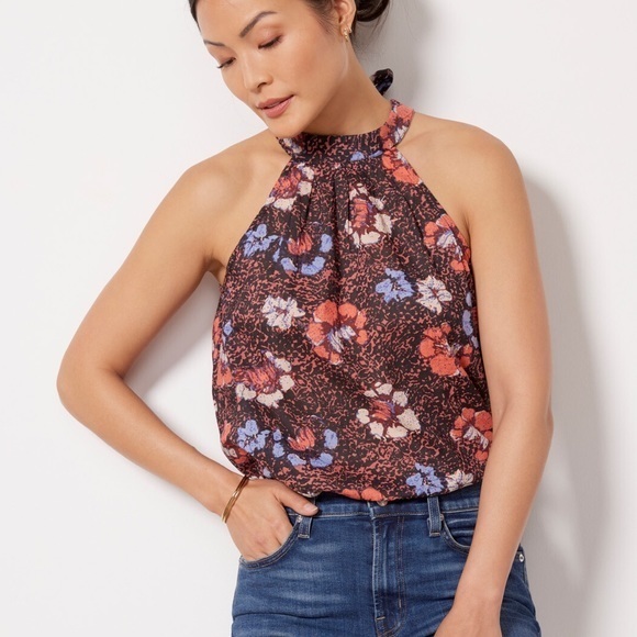 Cleobella Floral Halter Top - Black, Red, Blue - Picture 1 of 11